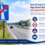 UK road sign marking the end of a dual carriageway, with traffic and guidance on speed limits and safety.
